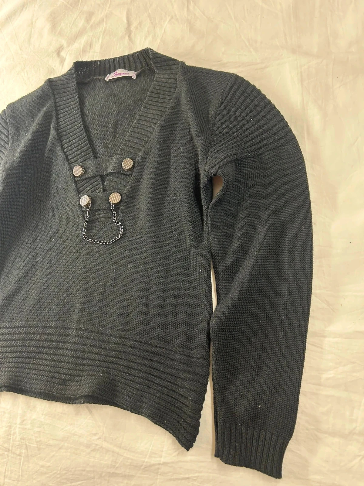 Cardigan vintage estilo Sharon’s rétro Y2k 50% lâna tamanho único – photo 2